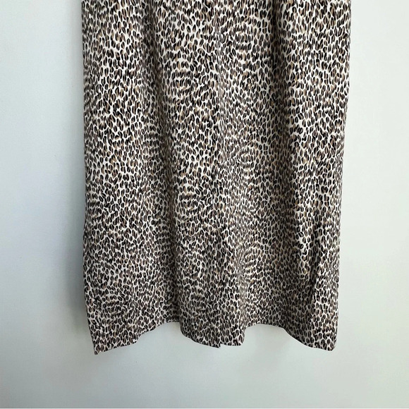 J. McLaughlin Anne Dress Tan Micro Animal Print Sheath Sleeveless Size 2 - Picture 9 of 12